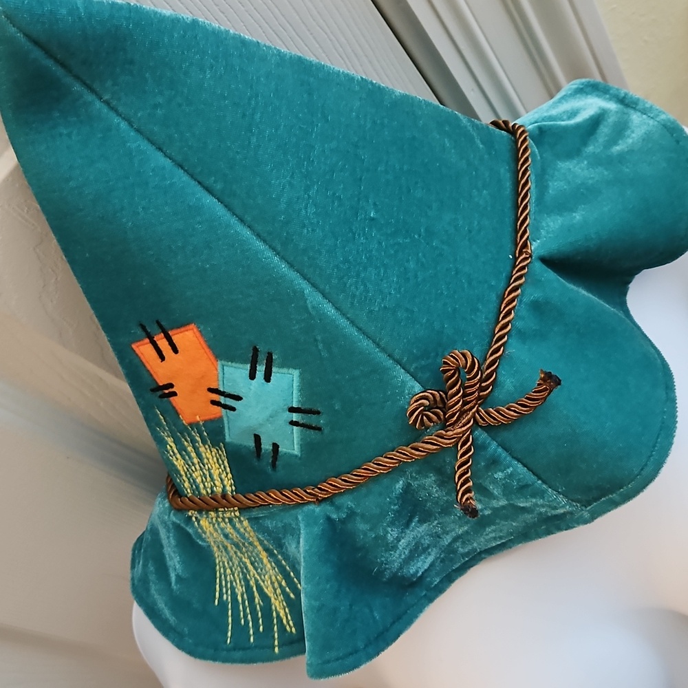 Hanna Andersson Teal Wizard Hat with Orange and Blue Accents